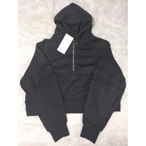 NWT Lululemon Scuba Oversized Half Zip Hoodie Sweater in Black Sz 10 - Picture 2 of 7